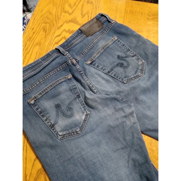 AG ADRIANO GOLDSCHMIED Jeans Mens 32 X 32 BLUE Distressed Hole Preowned Summer - Picture 14 of 15
